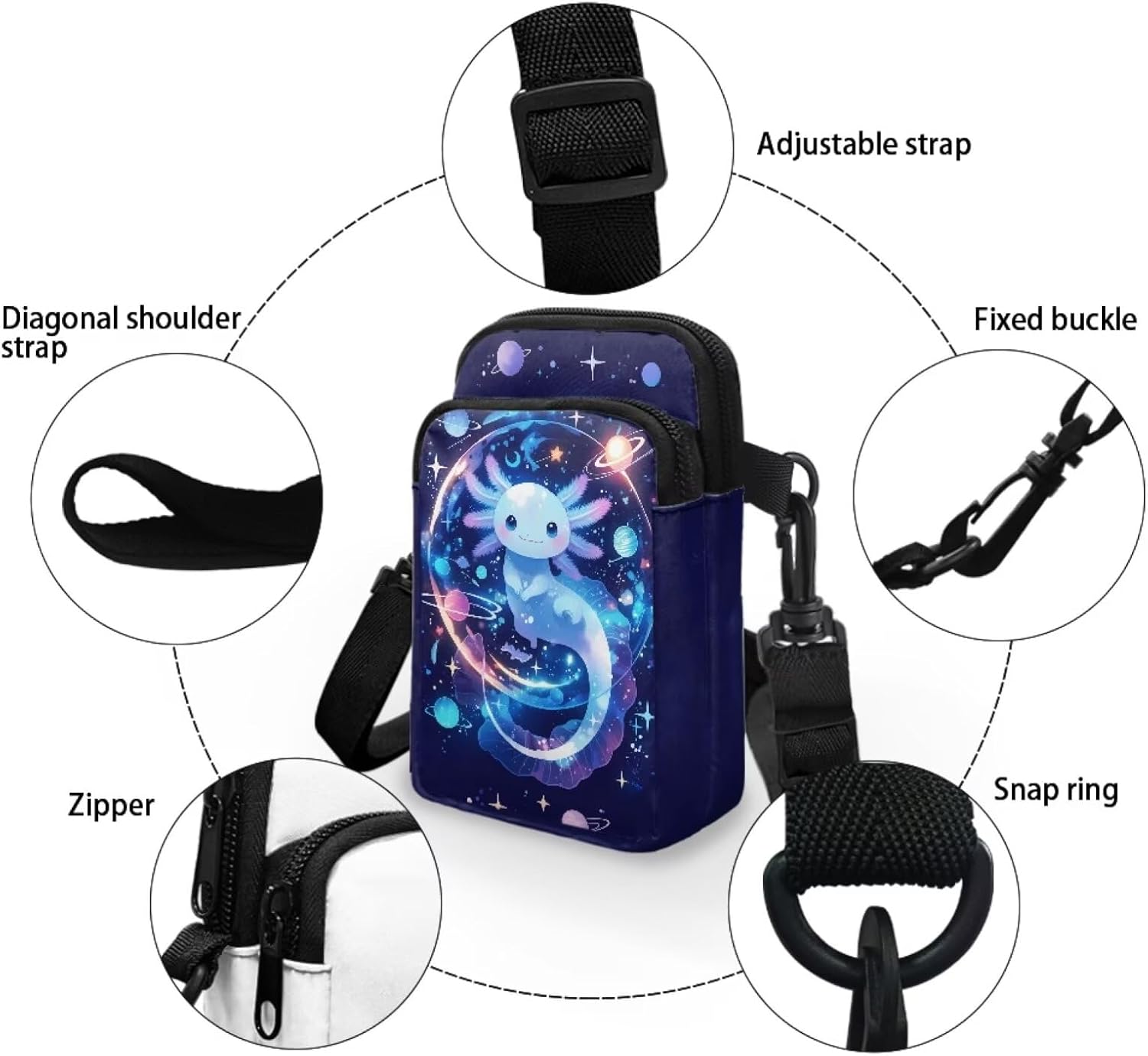 WELLFLYHOM Mini Crossbody Bag Phone Purses Wallet for Women Canvas Messenger Pouch - Image 4