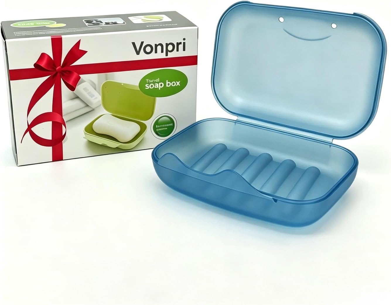 Travel Soap Case Soap Dish Bar Holder Container Box for Shower Bathroom Outdoor Trip Gym Camping School Vonpri (Dark Blue)