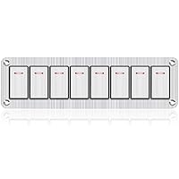 Vista 15 de Panel de Interruptor de Palanca de 3 Posiciones Impermeable de Aluminio, Panel de Interruptor Basculante de 12V/24V, Interruptor de Coche/Barco de 5