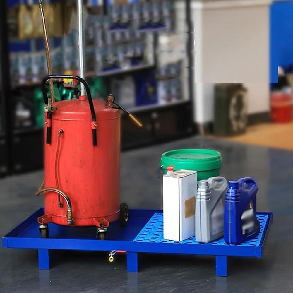 Palette modulaire en métal pour chariots élévateurs, conteneur de pétrole étanche, plate-forme de prévention des déversements, idéale pour une utilisation industrielle et des solutions respectueuses