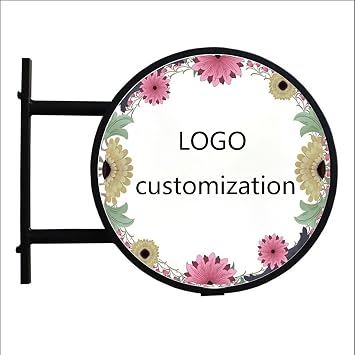 Double-sided Waterproof LED Advertising Light Box, Round Double-sided LED Illuminated Billboard, DIY Logo Light Box, Wall-mounted Advertising Light Box for Bar, Hotel