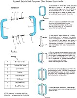 Vista 5 de Rockwell Tirador tubular de seguridad para puerta trasera con acabado cromado de 6 pulgadas, para puertas de ducha de vidrio pesado comerciales