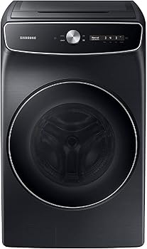 SAMSUNG 6.0 Cu Ft. Smart Dial Front Load Washer, Wash 2 Loads in 1 Large Capacity Machine, FlexWash, 28 Minute Super Speed Clothes Washing, Steam Stain Removal, WV60A9900AV/A5, Brushed Black