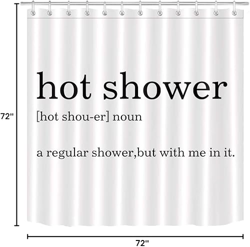 Miniatura 7 de LB Juego de cortinas de ducha con diseño de personalidad, cortinas de ducha concisas en blanco y negro para baño con ganchos, 72 x 72 pulgadas, tela