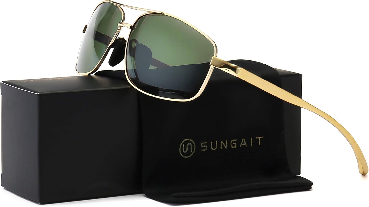 SUNGAIT Ultra Lightweight Rectangular Polarized Sunglasses Men UV400 Protection - Image 7