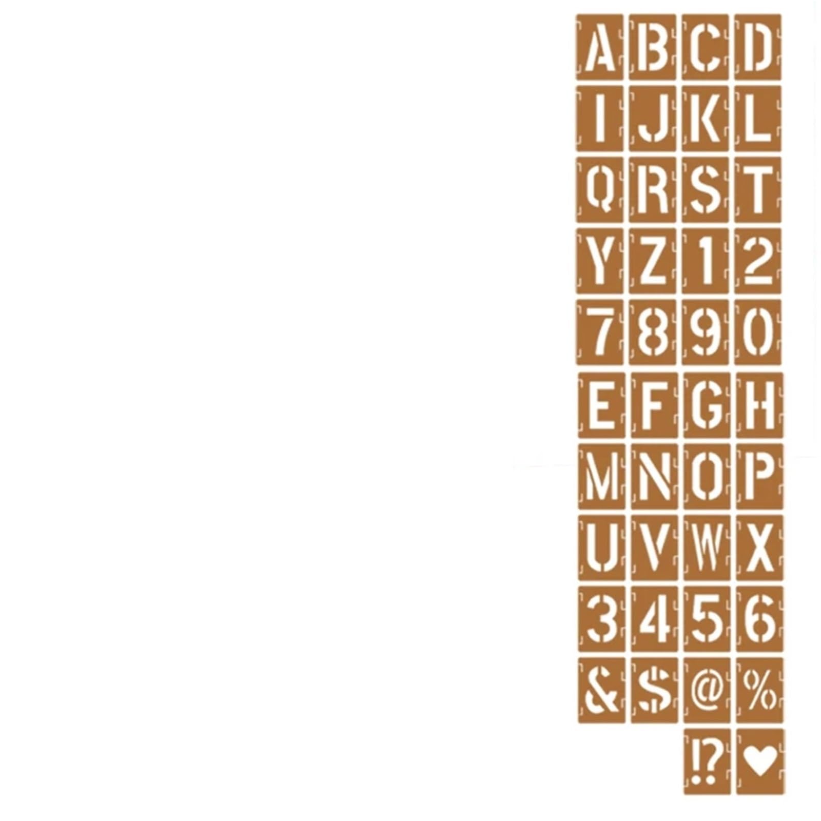 Plantillas de letras y números para bricolaje de pared en paquete de 168 unidades de 2 pulgadas