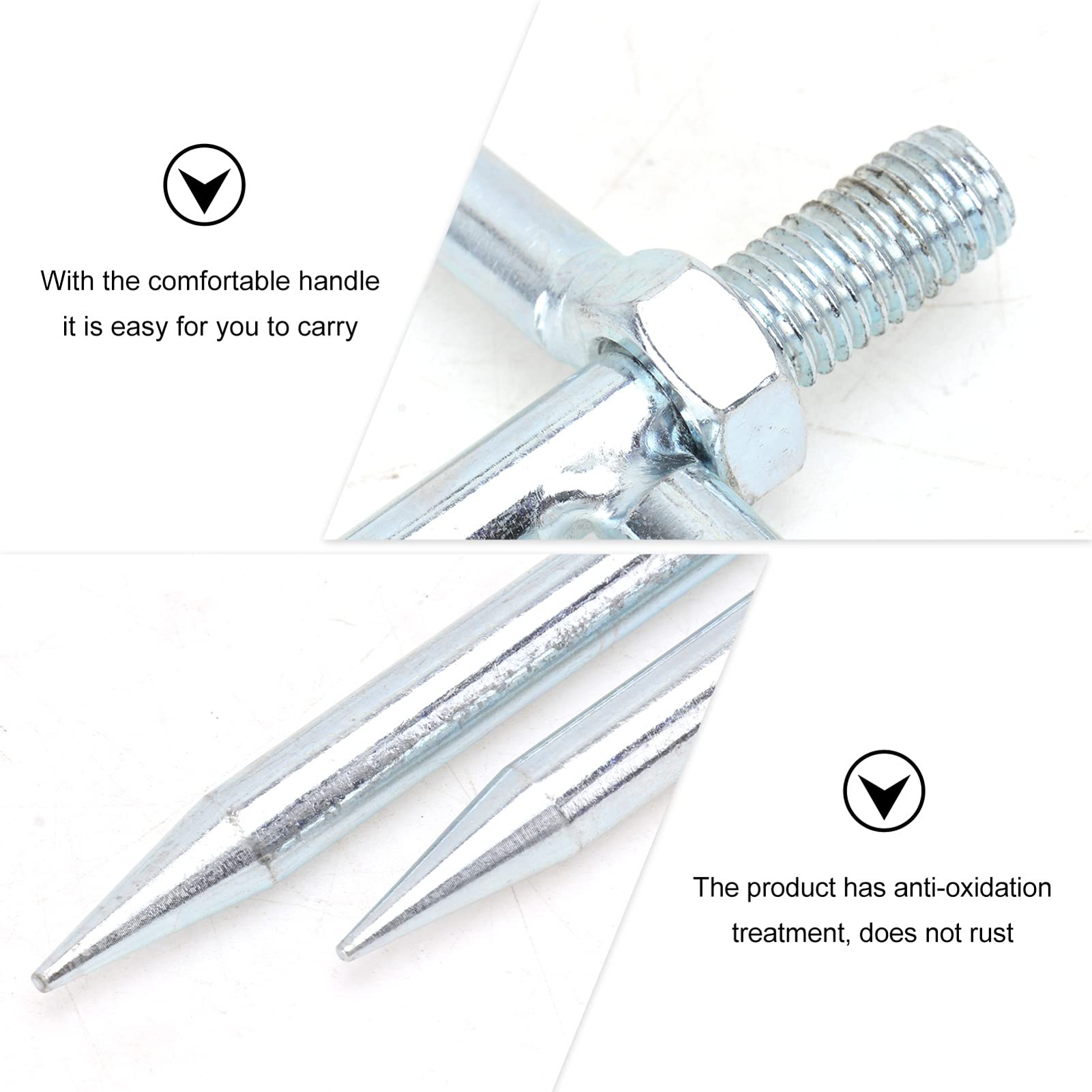 Happyyami 2pcs Three-pin Ground Plug Beach Umbrella Anchor Beach Umbrella Stand Fork Rests Outdoor Umbrella Stand Base para sombrilla de Patio Grass Umbrella Anchor Sand Umbrella Anchor Tent