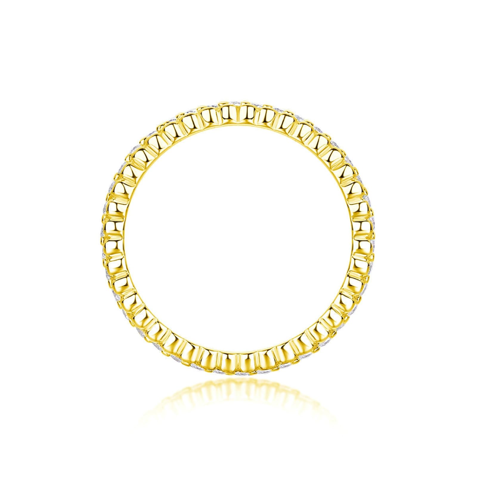 Anillo de compromiso de oro real de 9 quilates para mujer, pavé de moissanita, anillo de tres filas personalizado