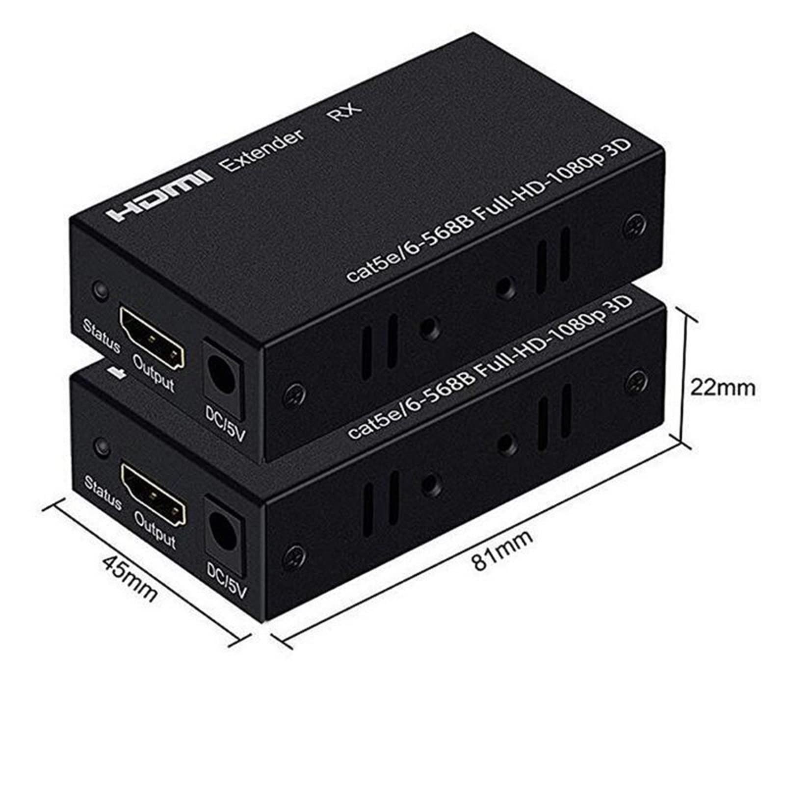 MOUDOAUER Przedłużacz HDMI Over IP Ethernet 1080p do 60 m, bezpośredni przedłużacz 1 do 1 przez CAT5e CAT6 do wielu przełączników Gigabit i sieci LAN, rozszerzenie podczerwieni