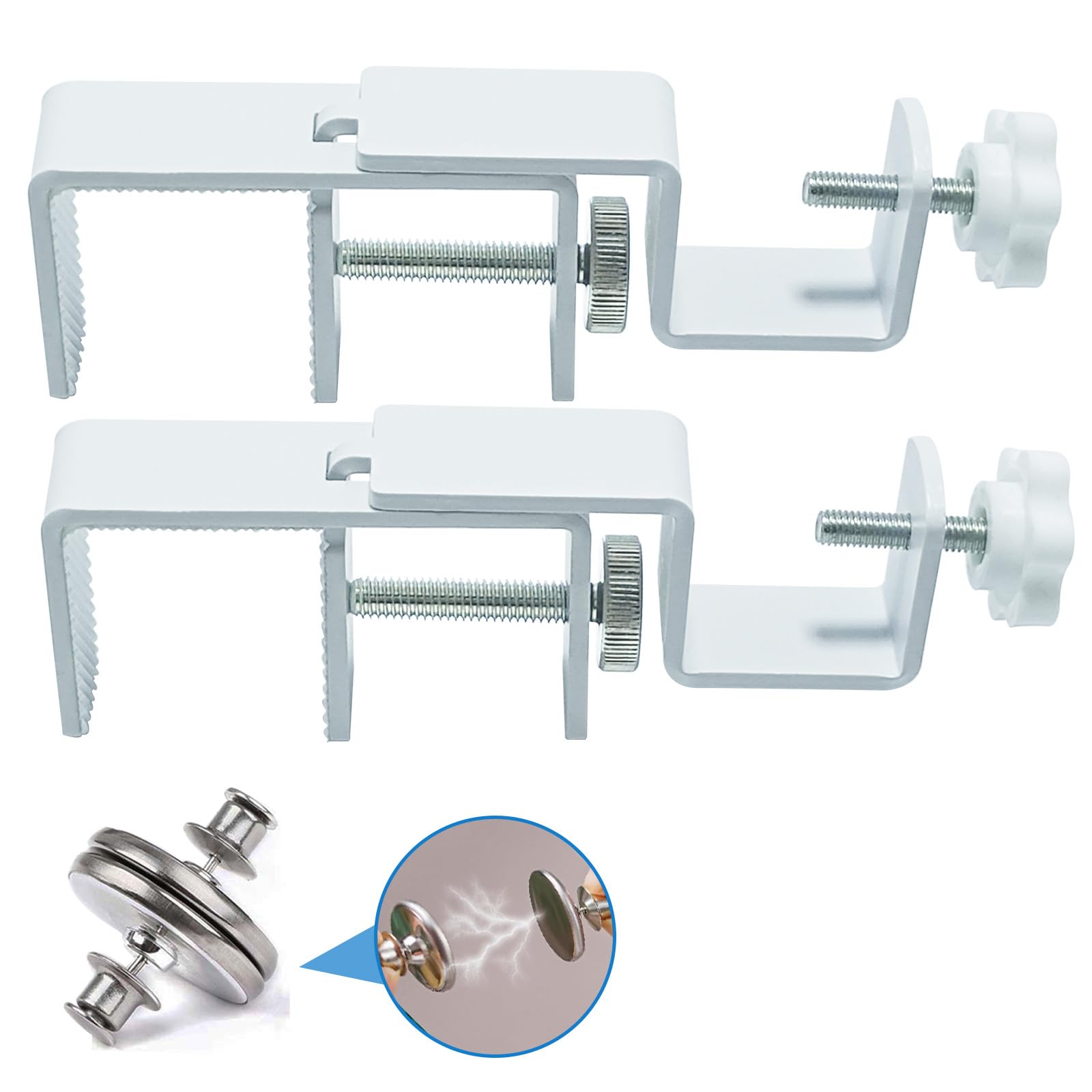 LAZTZQ Outside Mounted Blinds Curtain Rod Bracket Attachment, 1.3 - 2 inches Wide Track, Tool - Free & Drill - Free, with Installation Guide and