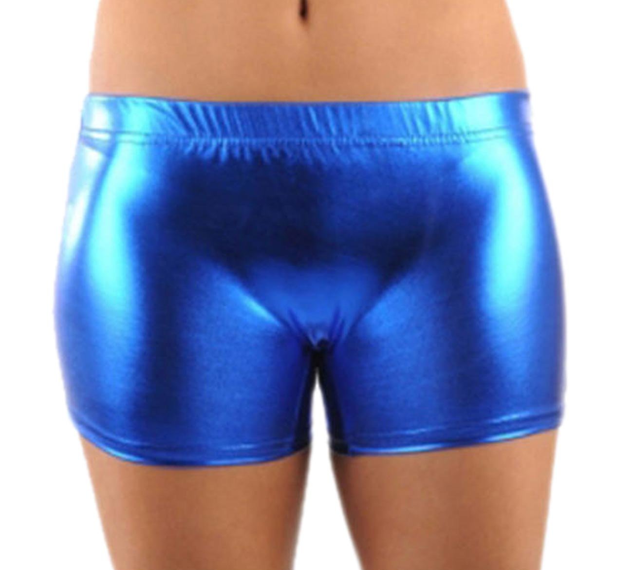 Women Metallic Wet Look Shiny Hot Pants Shorts Dance