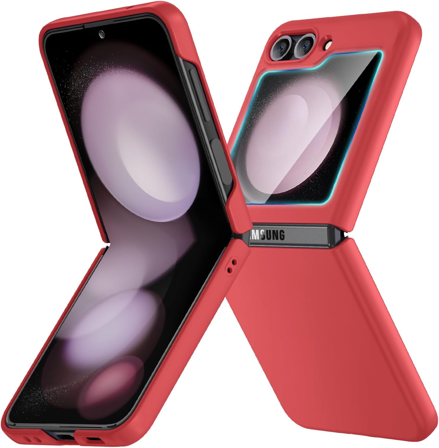 Ruky for Galaxy Z Flip 5 Slim Case, Hard PC Ultra-Thin Anti-Scratches Shockproof Protective Phone Case Girls Women Covers for Samsung Galaxy Z Flip 5, Red
