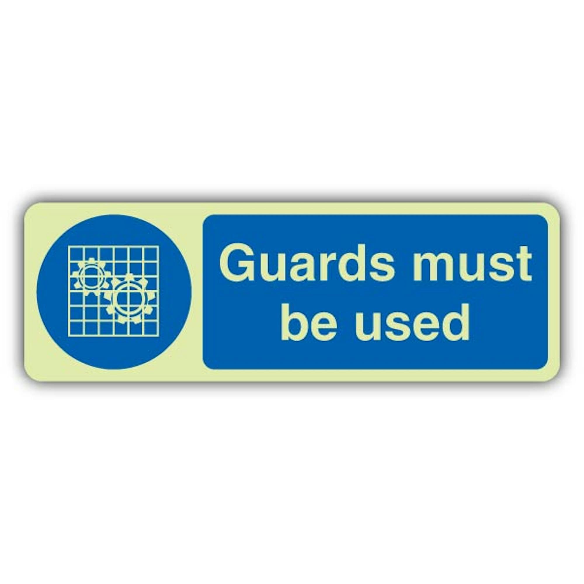 V Safety Guards Must Be Used Panneau rigide triple lueur 600 x 200 mm