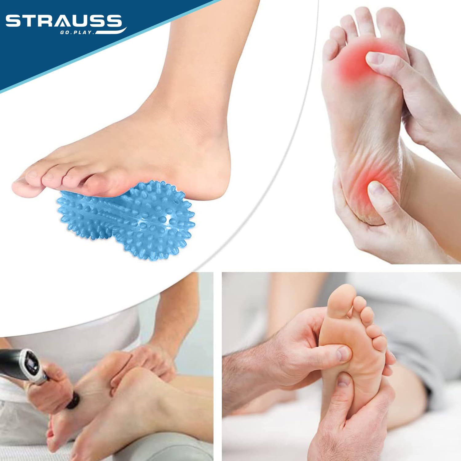 STRAUSS Peanut Shape Massage Ball | Trigger Point Release, Myofascial Release, Body Massager for Muscle Recovery, Yoga, Physical Therapy | Improve Flexibility, Mobility, & Blood Circulation (Sky-Blue) STRAUSS Peanut Shape Massage Ball | Trigger Point Release, Myofascial Release, Body Massager for Muscle Recovery, Yoga, Physical Therapy | Improve Flexibility, Mobility, & Blood Circulation (Sky-Blue)