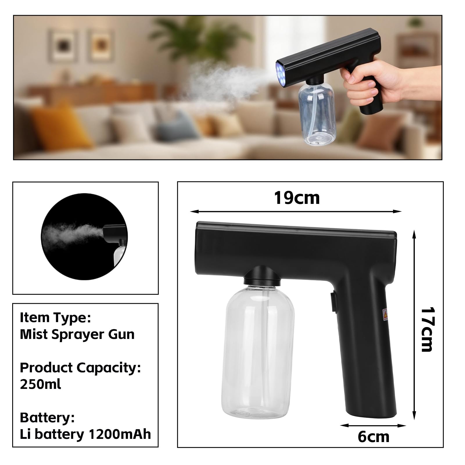 300ML Portable Nano Electric Sterilizer Sprayers A... - Grandado