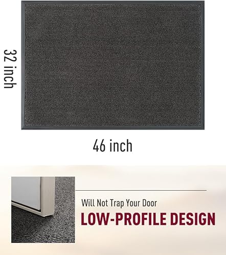 Vista 6 de Tapete para puerta delantera interior y exterior, tapete para puerta exterior, antideslizante, absorbente de agua, atrapador de suciedad, tapetes