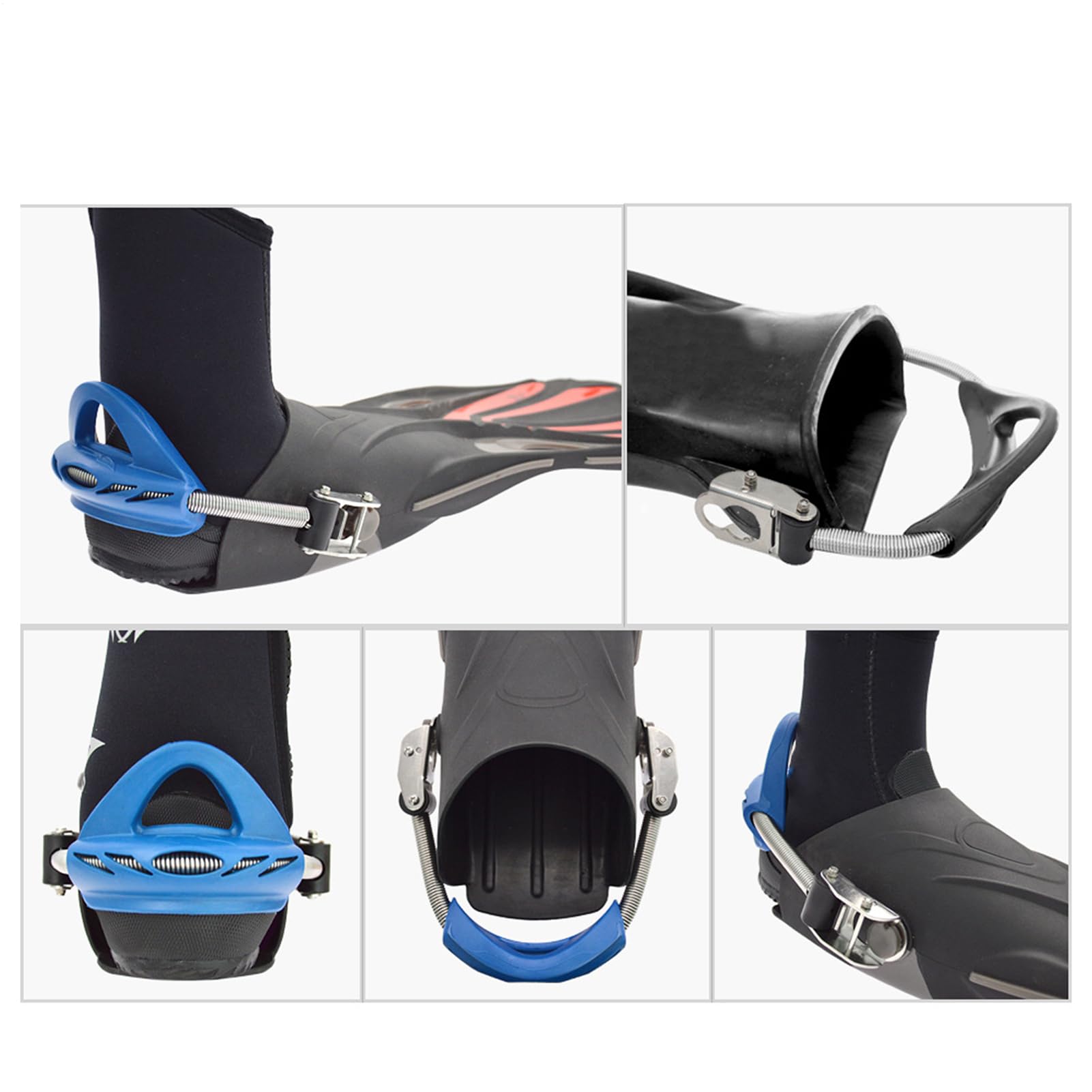 Correa de Aleta de Buceo Ajustable, Correa de Talón de Resorte de Aleta de | Buceo | Correas Ajustables de Acero Inoxidable para Buceo - de Aleta en el talón con Hebilla de liberación rápida,
