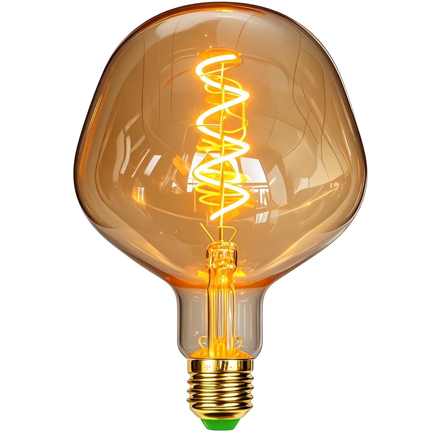 Tianfan Vintage Led Bulbs 4W Dimmable 220/240V Edison Screw E27 Base Specialty Decorative Antique Light Bulb G125 Stone (Golden)