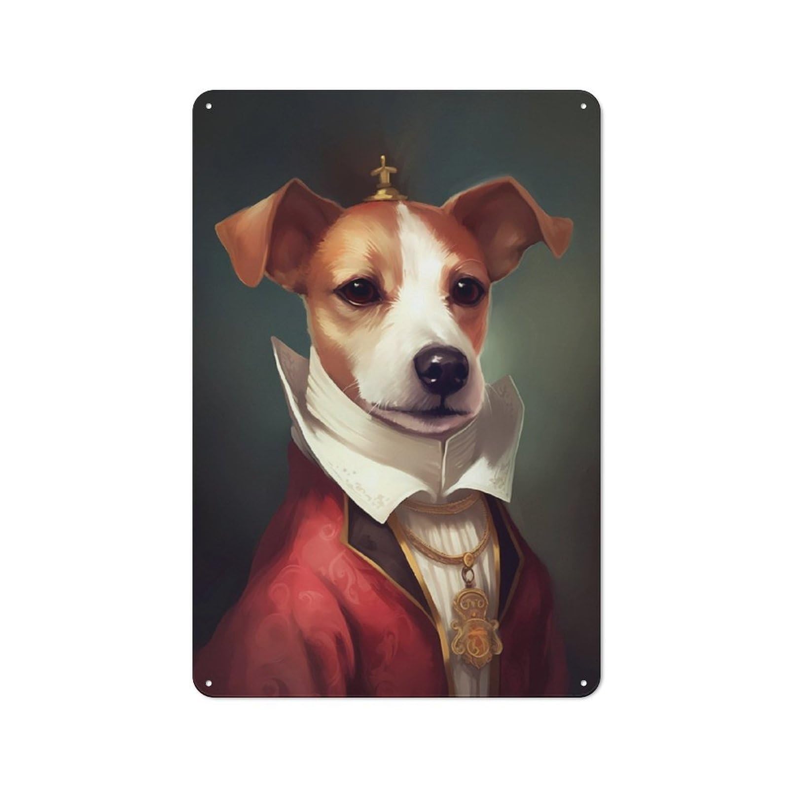 Junmoney Russell Terrier Dog Fable Retro Metal Sign 30X20cm Featuring For Workshop Wall, For Kitchen, Dining Room And Home Bar Wall Decor