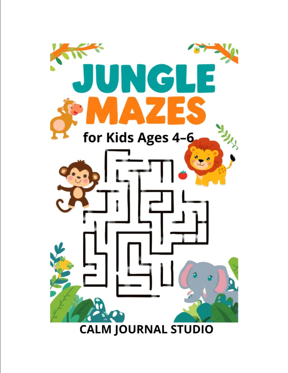 Jungle Maze Book for Kids Ages 4–6: Fun and Easy Jungle Mazes for Kids