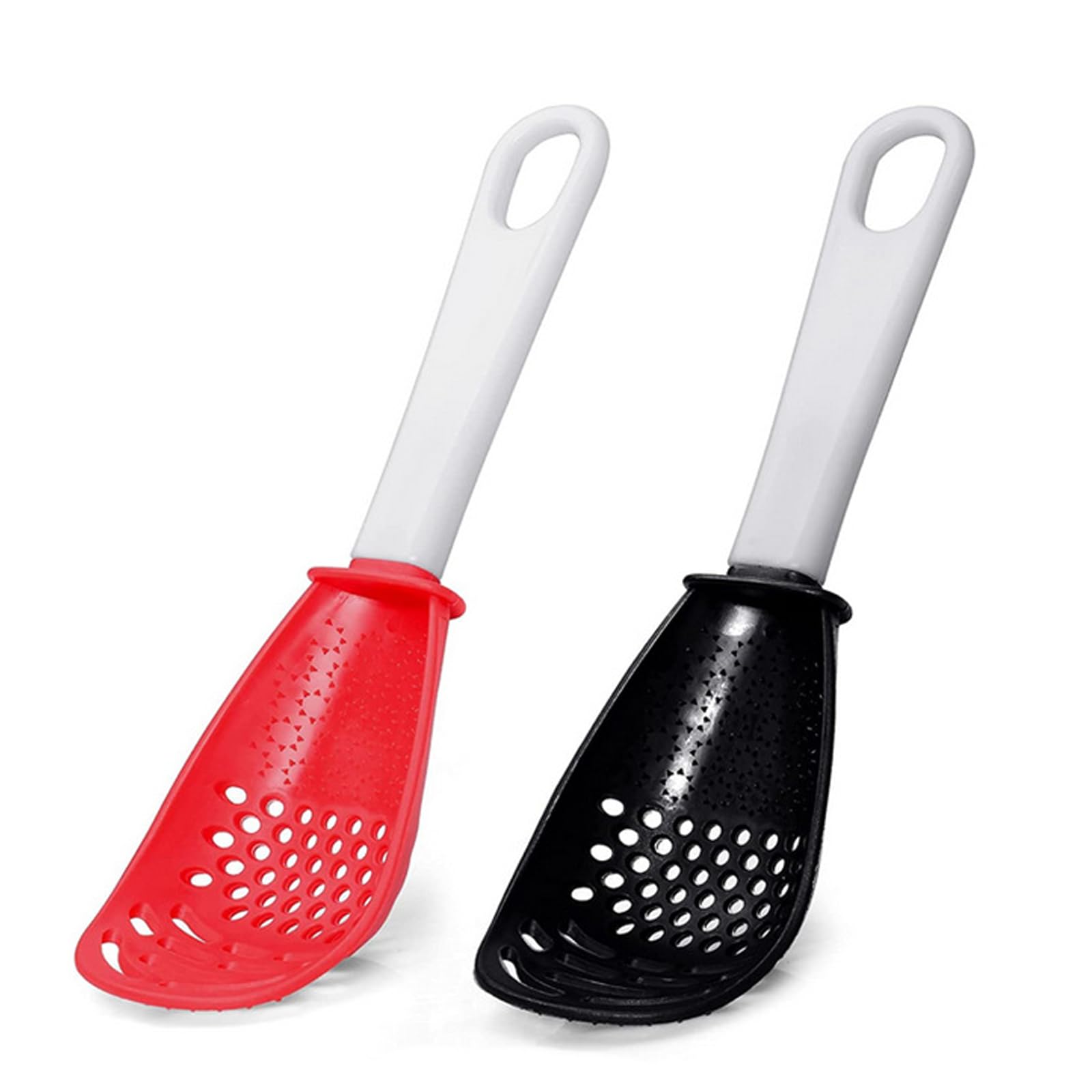 Multifunktionale Kochlöffel mit Schlitzen für die Küche, Kochlöffel, Silikon-Skimmer, Schlitzlöffel, zum Kochen, Abtropfen, Stampfen, Reiben, Schlagen, 2 Stück