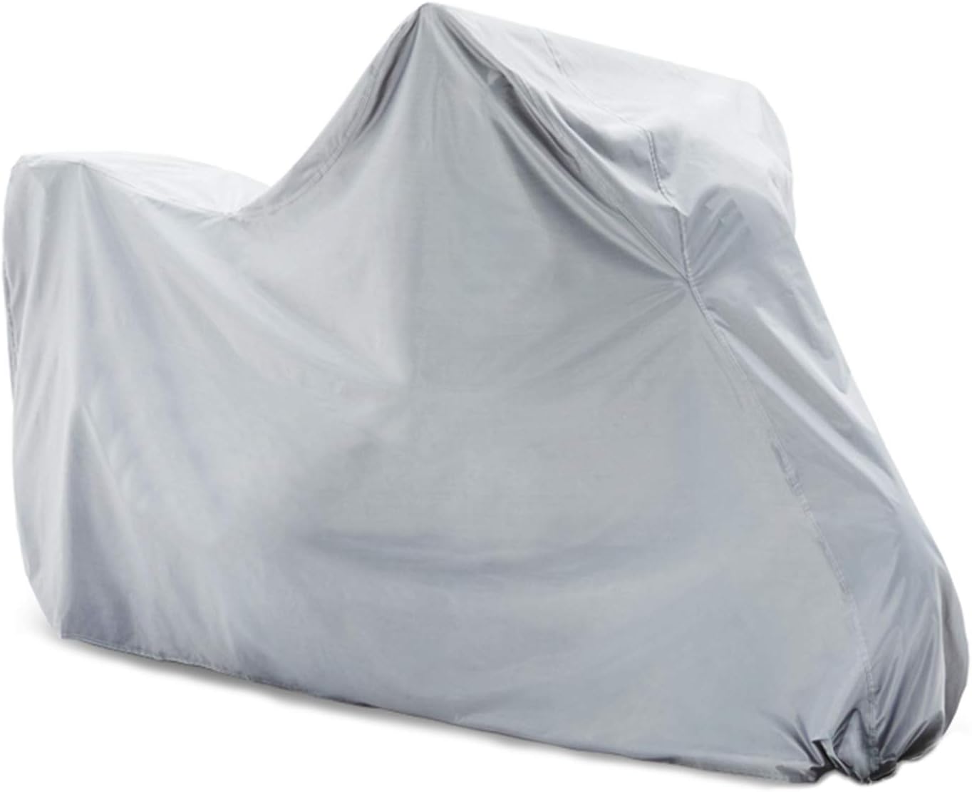 Copap Motorcycle Cover All Season Universal Waterproof Sun Outdoor Protection 150g PE Material Rear Heat-Resistant Silver Coating w/License Plate Window Fits up to 91” Motorcycle Vehicle Cover