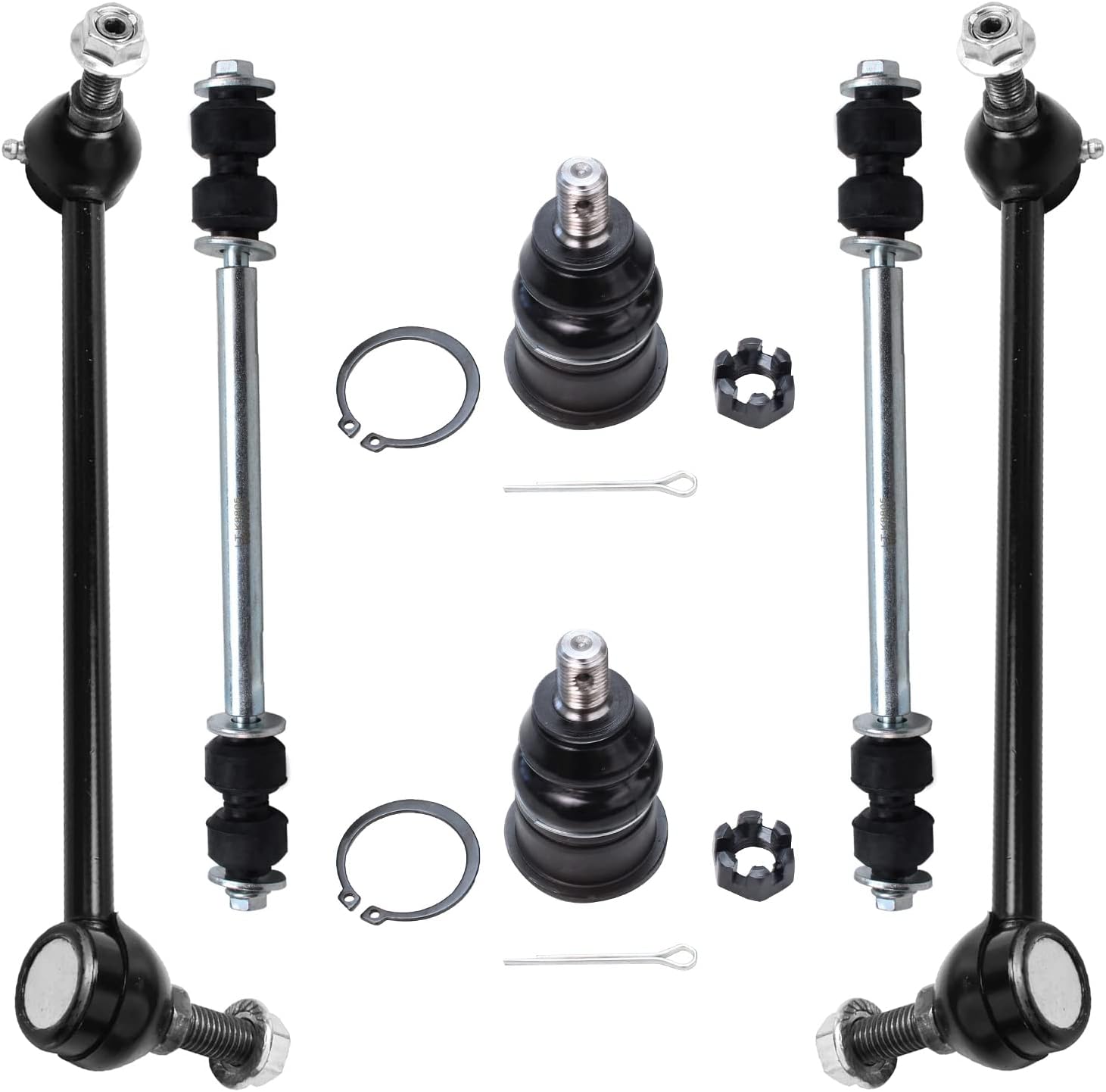 Detroit Axle - 6pc Suspension Kit for 1996-2007 Ford Taurus Mercury Sable, 2 Front Lower Ball Joints 4 Front & Rear Sway Bars 1997 1998 1999 2000 2001 2002 2003 2004 2005 2006 Replacement