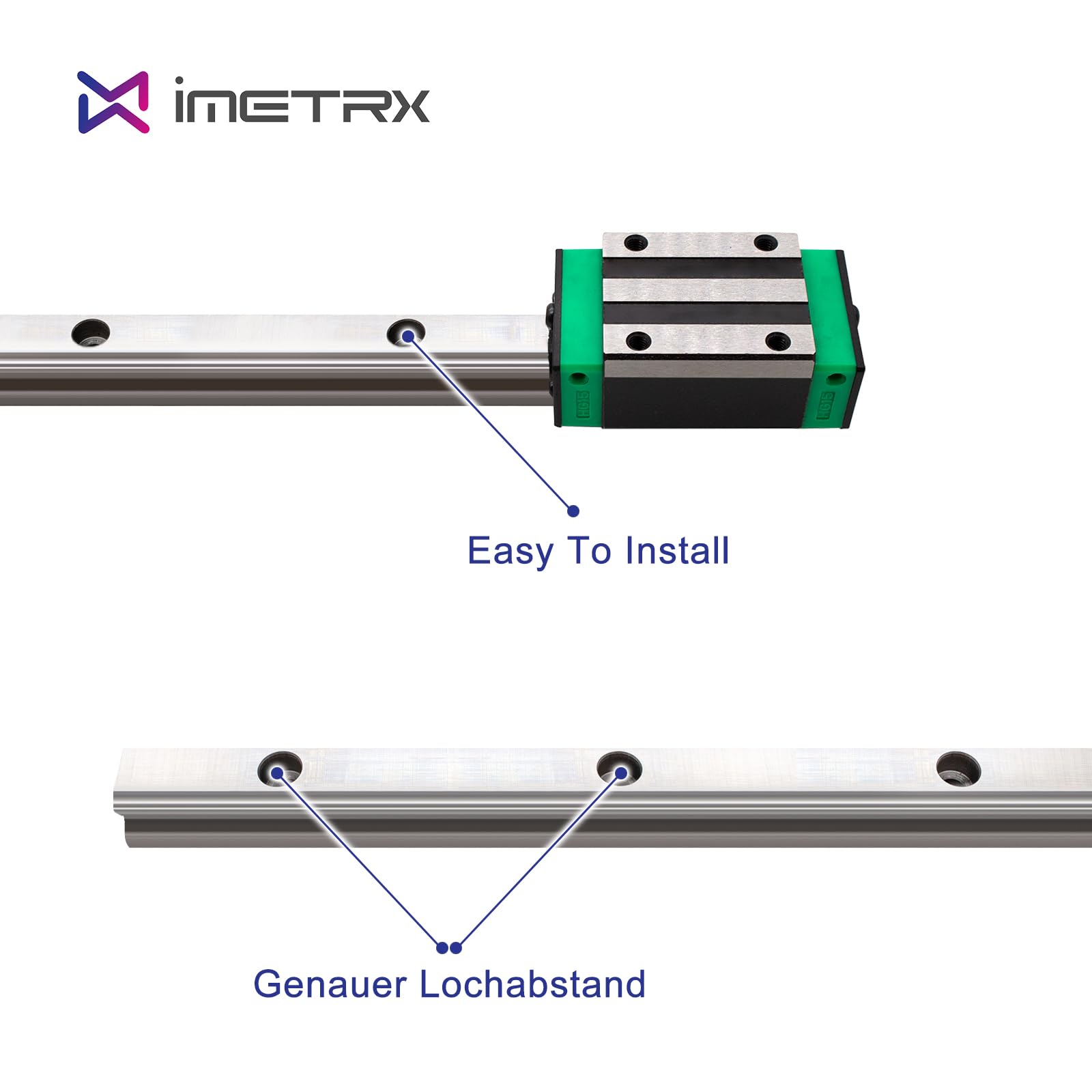 HGR20 Linearführung Linearschiene 2 Stück 800mm mit 4 Stück Hohe Präzision HGH20CA Linearlager Lagerblock für 3D Drucker, CNC-Maschinen (Linear Rail HGR20 800mm)