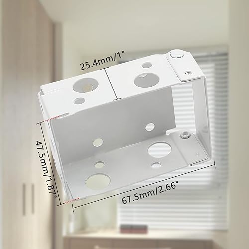 Miniatura 3 de Waziaqoc 6 soportes para persianas, 2.5 pulgadas, color blanco, de perfil bajo, soportes de montaje para barandillas de ventana, tamaño exterior de