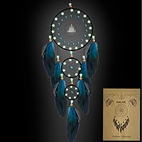 Vista 7 de Atrapasueños hecho a mano pluma nativa decoración de la pared del hogar negro