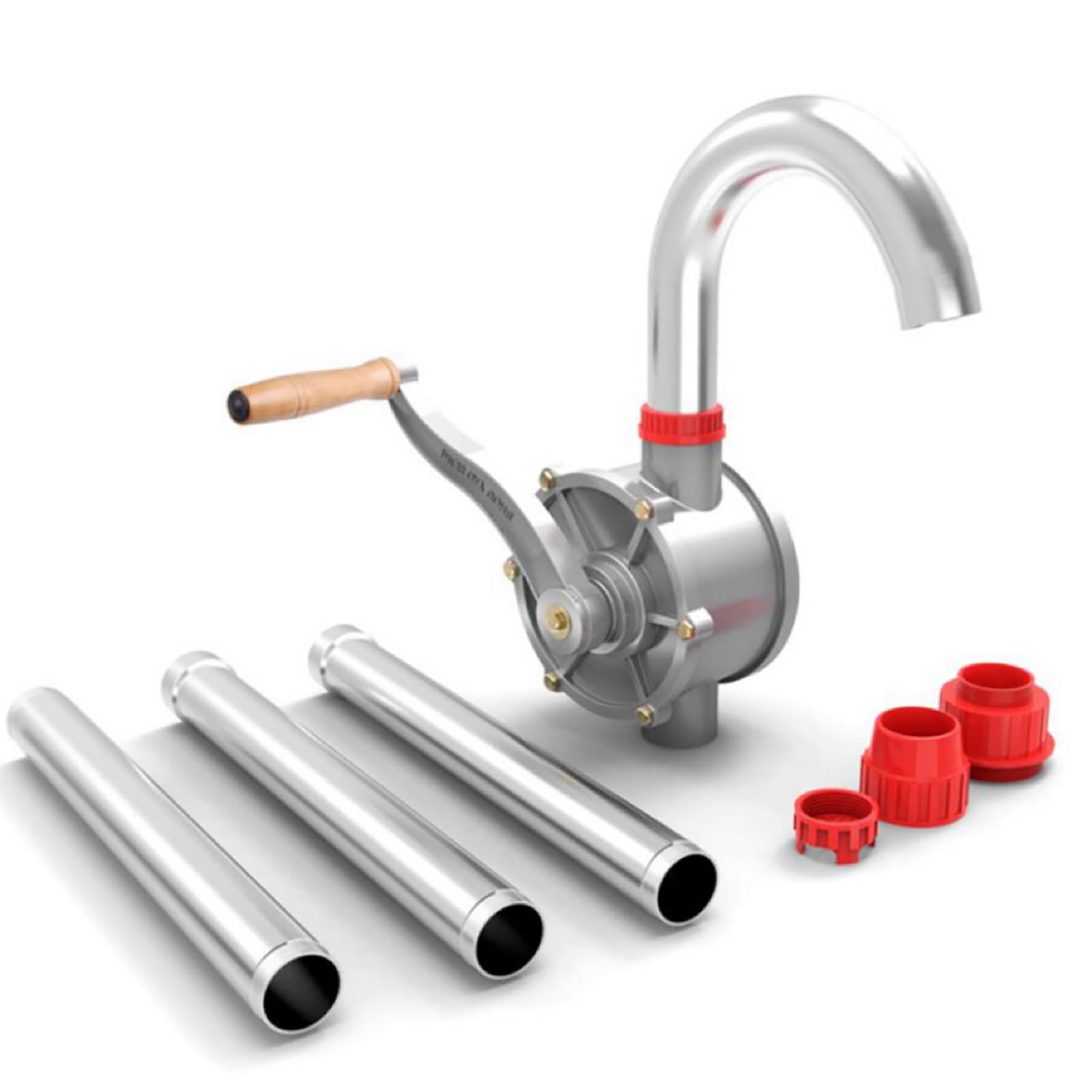 Locci Barrel Pump 15 to 55 Gallon Drum Rotary Hand Pump for Fuel Transfer - Aluminum Heavy Duty for Gasoline, Kerosene, Oil, Diesel, Hydraulic Fluid