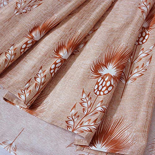 Image of Queenzliving Secret Linen Curtain, Door 7 feet- Pack of 2, Dark Orange