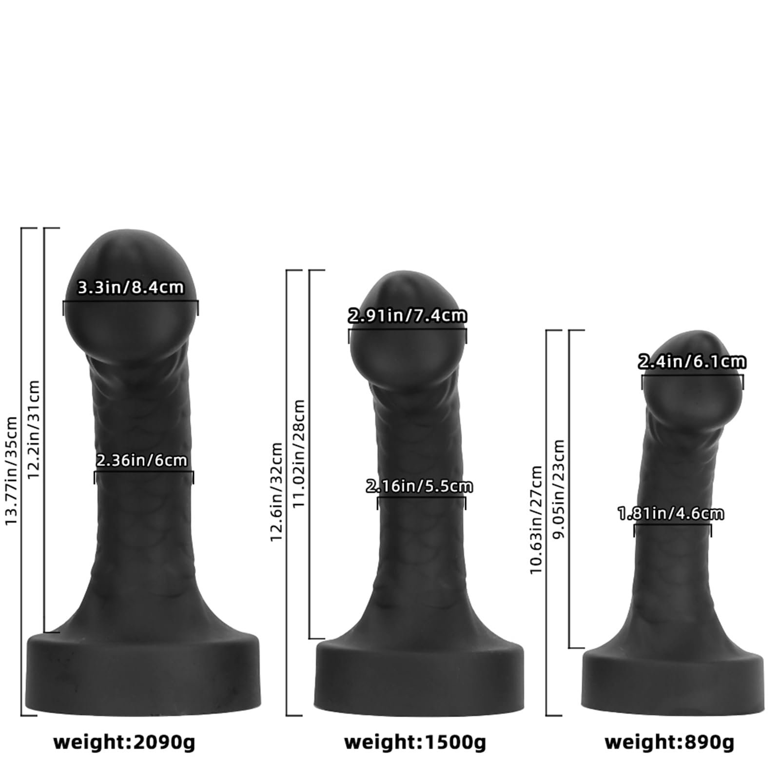 Dildo enorme in silicone, plug anale extra large, dildo morbido, plug anale con ventosa, dildo anale pieghevole, giocattoli sessuali for donne(M)