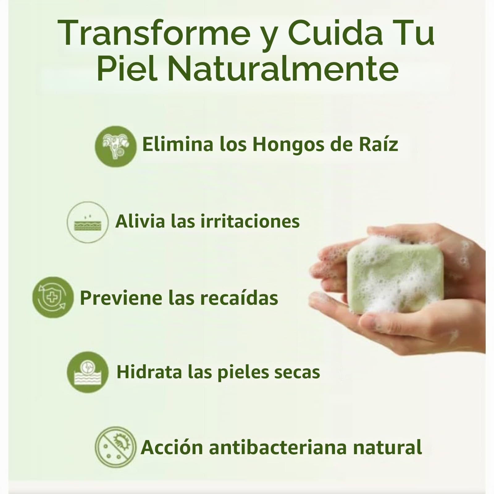 Aqvera Jabon Antifungico,100g Pastilla Jabon Natural-Aplicable Al Cuerpo-Jabon Cara - Jabones Artesanales - Tea Tree Soap