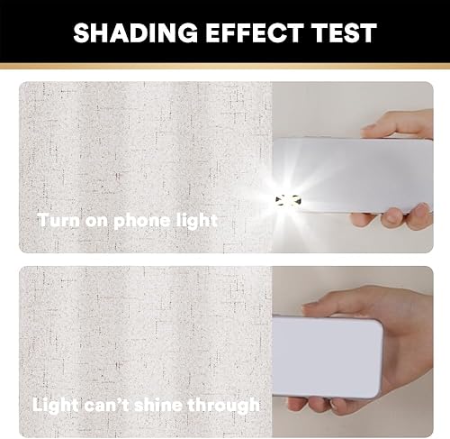 Miniatura 10 de PrinceDeco Cortinas 100% opacas para dormitoriosala de estar, cortinas opacas de lino de 96 pulgadas de largo, cortinas de tratamiento de ventanas