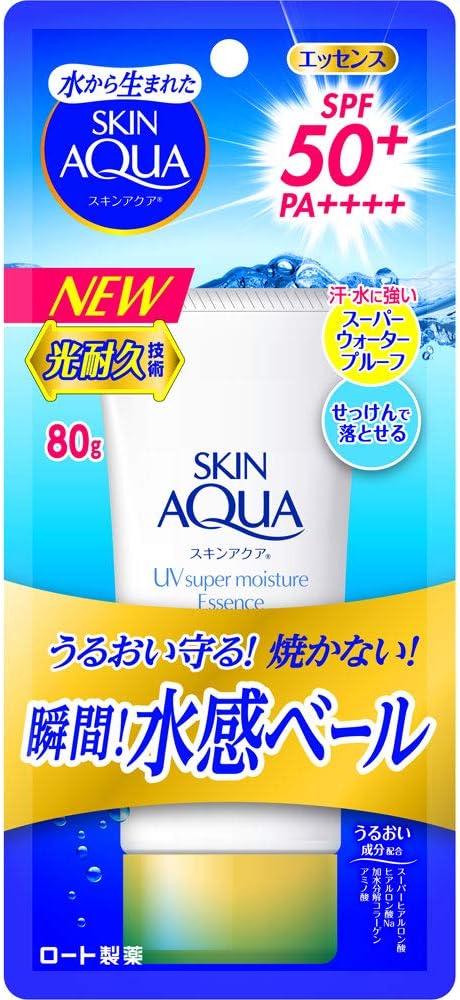 SKIN AQUA UV Super Moisture Essence Essence UV Sunscreen Fragrance Free 80g SPF50+ / PA++++ Contains a UV absorber that is not susceptible to UV damage and does not deteriorate easily. SKIN AQUA UV Super Moisture Essence Essence UV Sunscreen Fragrance Free 80g SPF50+ / PA++++ Contains a UV absorber that is not susceptible to UV damage and does not deteriorate easily.