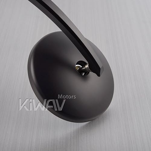 Miniatura 5 de KiWAV Espejos de extremo de barra de motocicleta Eclipse Black Heavy Weight compatible con M6 roscado dentro de la barra
