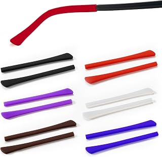 6Pair Silicone Anti-Slip Eyeglass End Tips Ear Sock Eyeglass Arms Replacement Silicone Temple Tips Sleeves for Glasses Anti-Slip Ear Sock Stretchy Tube