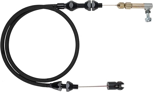 Lokar XTC-1000HT 24" Throttle Cable Kit with Black Stainless Steel Housing and Black Fittings