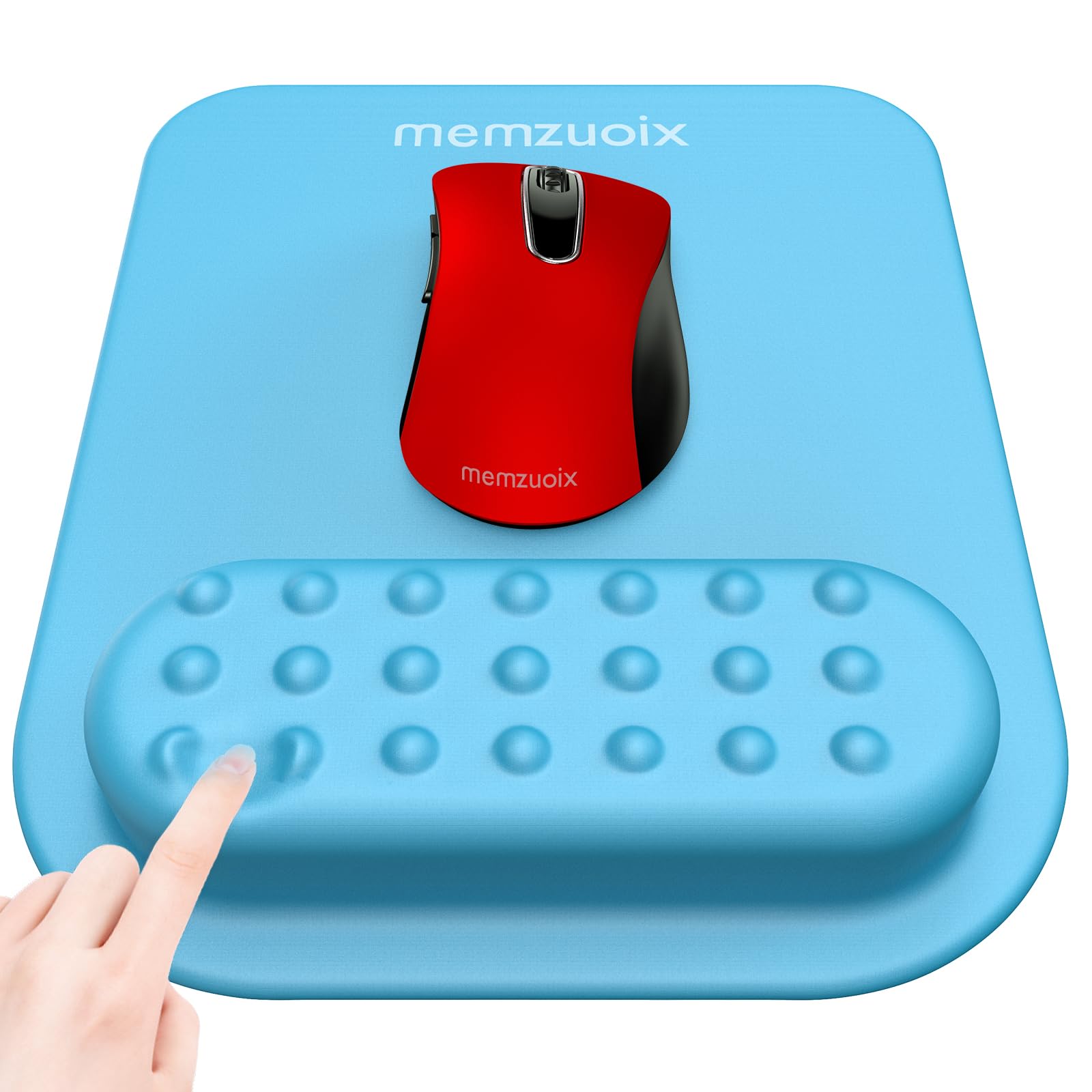 memzuoix Ergonomic Mouse Pad with Wrist Rest Support,Premium Memory Foam Cushioning for Pain Relief, Non-Slip PU Base for Stable Smooth Control - Perfect for Laptop, Computer, and Home Office