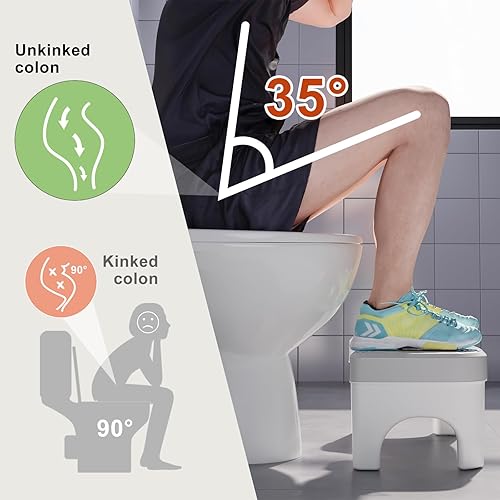 Miniatura 2 de Taburete de inodoro de 7 pulgadas, taburete en cuclillas para adultos, taburete portátil de baño para excrementos, banco de excremento de inodoro