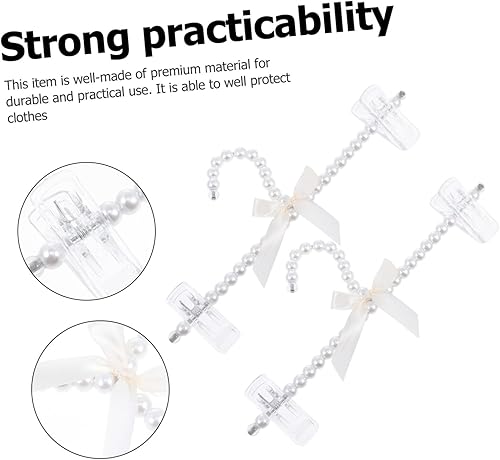 Miniatura 6 de PRETYZOOM Perchas de perlas, 6 piezas de perlas, perchas para pantalones, perchero resistente para disfraz de bebé, colgador para pantalones,
