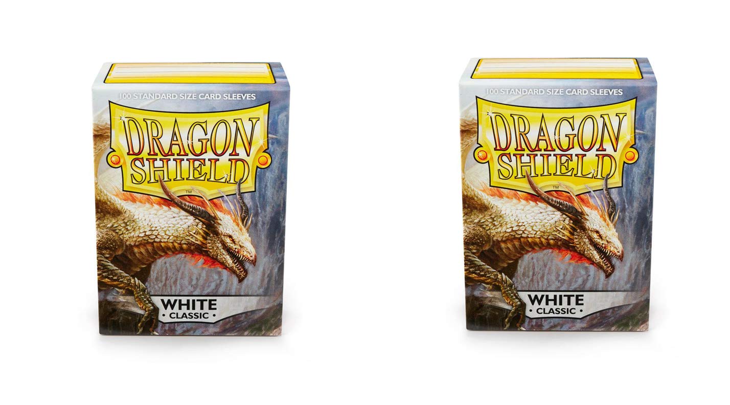 Dragon Shield 2 Packs Classic White Standard Size 100 ct Card Sleeves Individual Pack