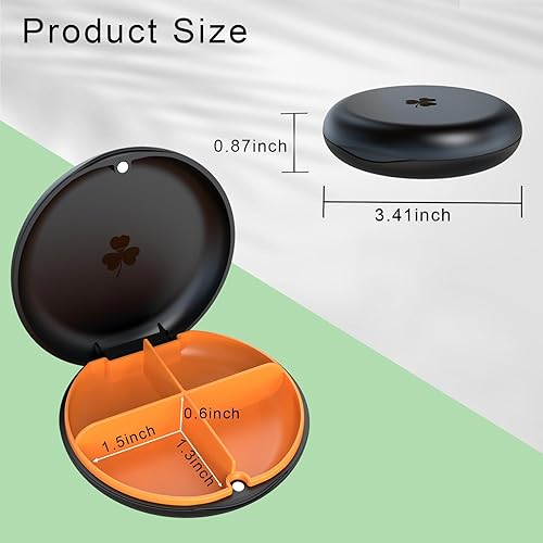 Miniatura 4 de Ralegy Pastillero pequeño de 4 compartimentos, pastillero a prueba de humedad, organizador de píldoras de viaje para bolso de bolsillo, caja de