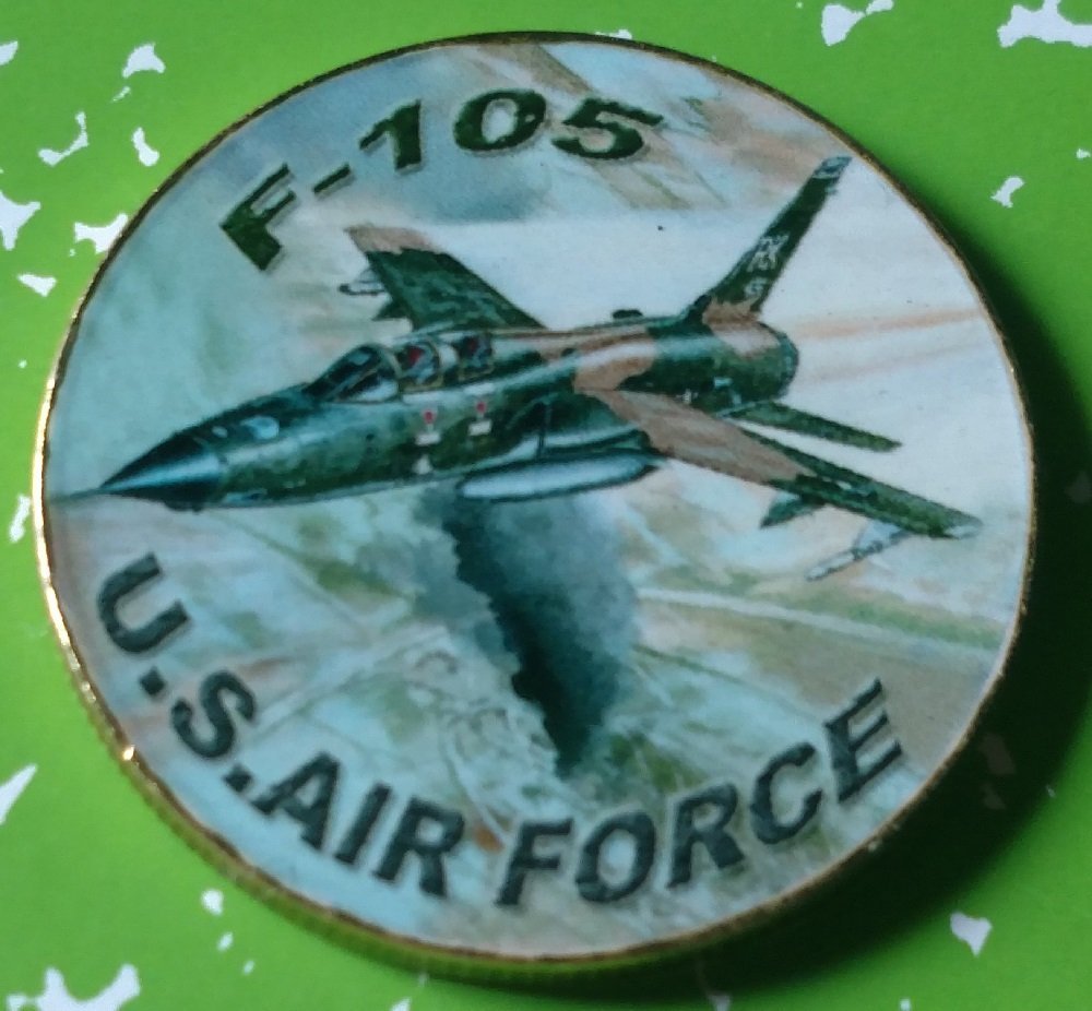 USAF Air Force F-105 Fighter Colorized Challenge Art Coin