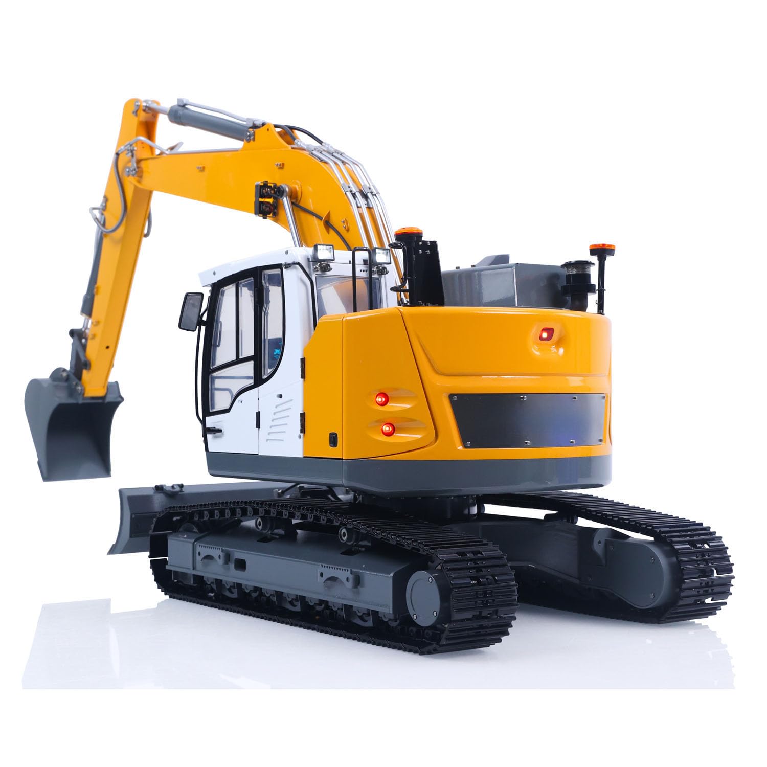 1/14 Metall RC-Hydraulikbagger LR926, Zwei Ausleger, Doppelpumpen | Ferngesteuerter Raupenbagger mit 4-Wege-Ventilen, Hydrauliksystem und bürstenlosem 2212-Motor für Hobby-Baufahrzeugfans