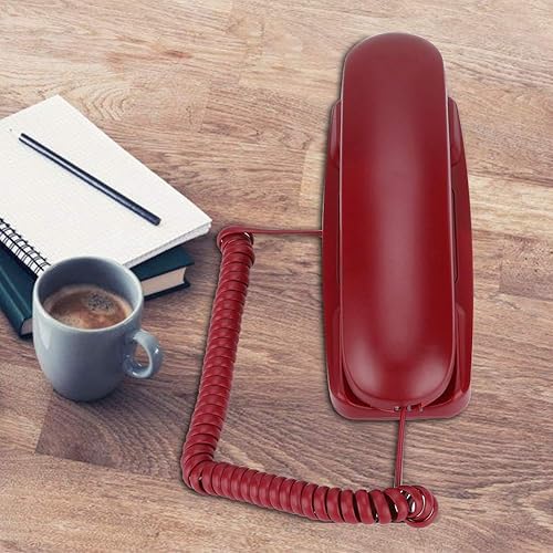 Miniatura 8 de Teléfonos fijos, teléfono de pared con cable de escritorio con cable, teléfono fijo sin identificación de llamadas con función de redireccionamiento