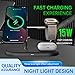 XYAJUANG 4 in1 Magnetic Wireless Charging Stand, 15W Fast Charging，with Neutral Light Design for iPhone 17/16、15/14/13/12 Series, iWatch and Sansung Watch, Airpods and Samsung TWS (T256-Black)