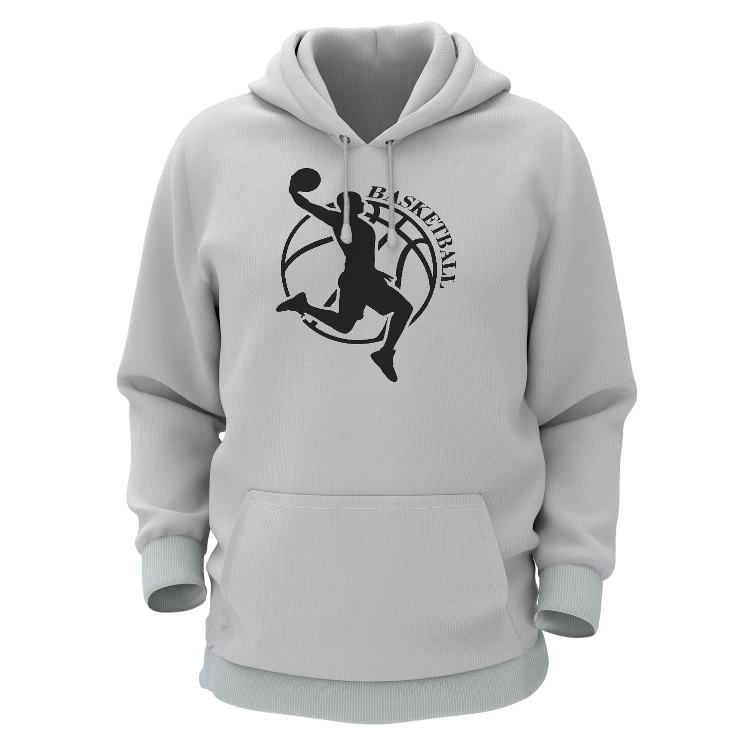 THE PRINT PLATTERBorn to Play Basketball White Cotton Hoodie Bio Wash | Basketball Sports 330gsm Sweatshirt with Hood for Winter | H-R164