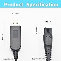 Vista 3 de HQ8505 - Cable de carga para afeitadora Philips Norelco HQ8505 3000 5000 7000 Series mg7790 mg5750 Afeitadora eléctrica recortadora de barba 1